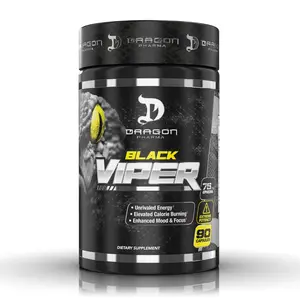Dragon Pharma Black Viper 90 Capsules Extreme Energy Booster Supplement Fitness