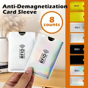 8 Counts RFID Blocking Sleeves Set,made from waterproof aluminum material,bank cards for convenient insertion