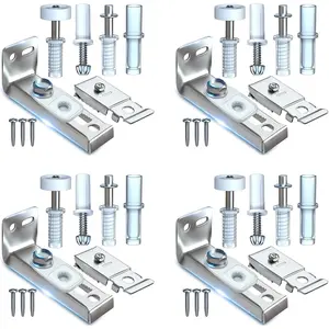 Closet Door Folding Hardware Replacement Set, Includes Track, Top & Bottom Pivots, Bracket, and Guide Wheel for Pantry Doors