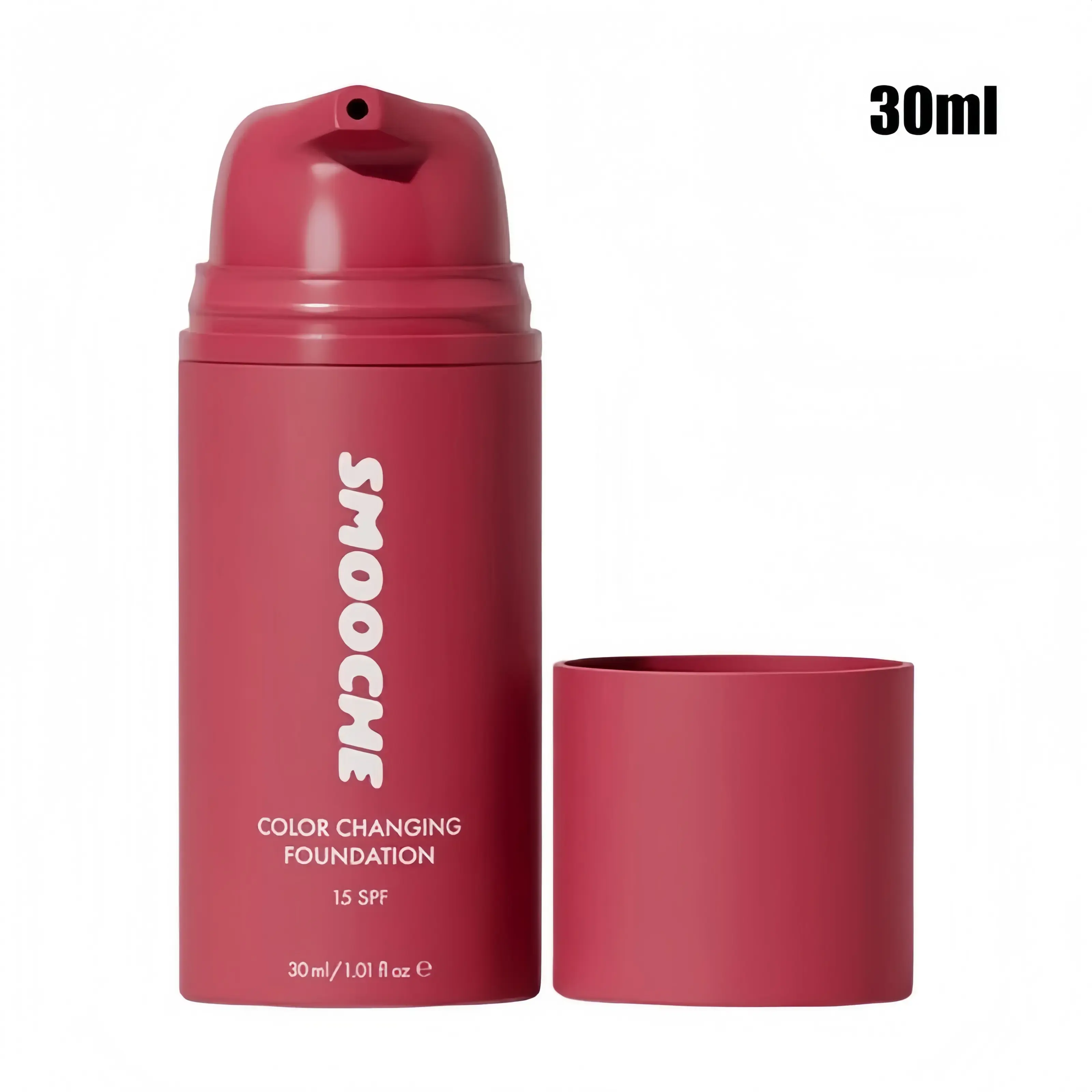SMOOCHE Color Changing Spray Foundation 30ml, SPF15 Lightweight Hydrating Face Makeup with Aloe Vera Hyaluronic Acid, Natural Custom Skin Tone Matching Micro-Pigment Concealer, Non-Greasy All Day Coverage