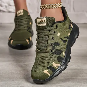 Lightweight and breathable sneakers - camouflage pattern, casual lace-up low-top shoes, EVA sole, suitable for running, walking and casual wear - comfortable fabric material, the perfect gift for fitness enthusiasts