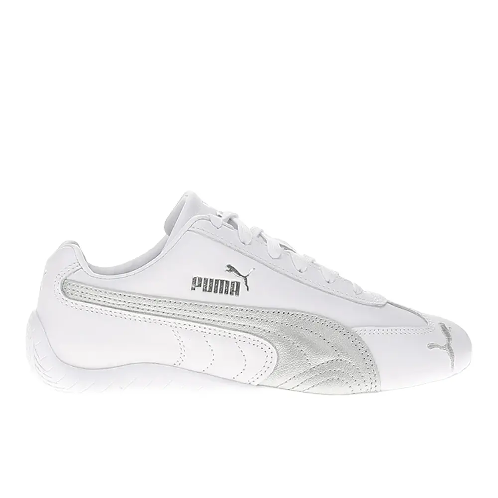 PUMA Womens Speedcat Leather Lace Up Sneakers Shoes Casual - White