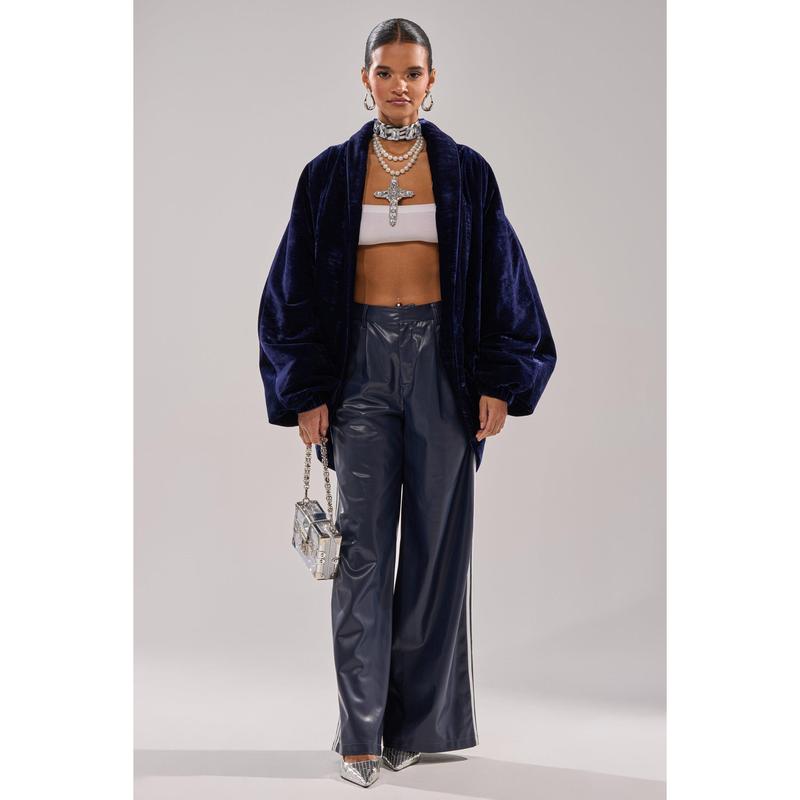 LOLA COCOON COAT IN VELVET