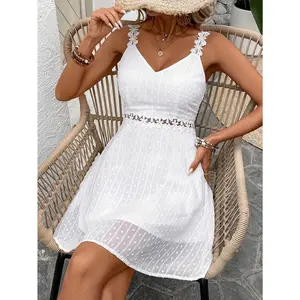 Targeted Development 2026 Women'S Embroidery Patchwork Strapless Jacquard Sleeveless Dress