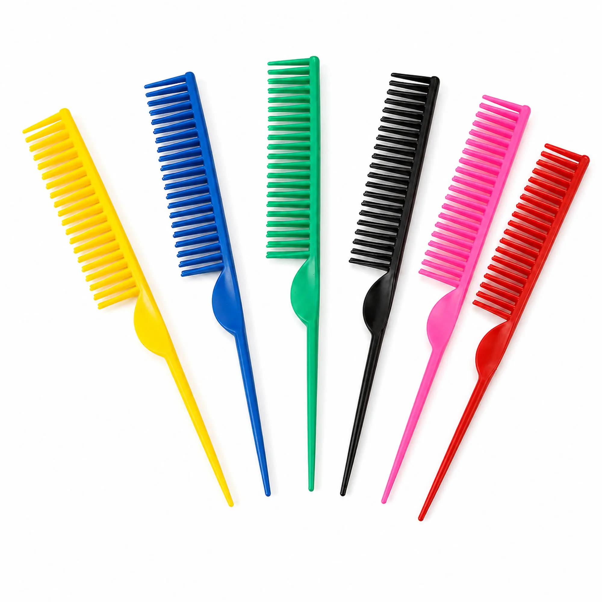 Women's Multi-Functional Grooming Tool Set - Random Color Double-Ended Detangling Comb, Non-Slip Fluffy Styling Tail Comb, Long Hair Beauty Eyebrow Brush, Suitable for All Hair Types