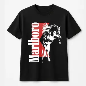 Cowboy Desert Marlboro T-Shirt – Western-Style Graphic with Horses and Cacti, Unisex Rodeo Tee, Wild West-Inspired T-Shirt.
