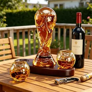 3-piece set (1 wine leak 2 cups) Creative decanter New Hercules cup Red wine whiskey bottle High borosilicate glass Football cup Liquor Decanter Set