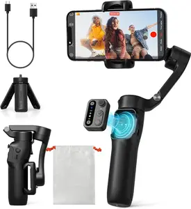 X3 SE Gimbal Stabilizer for iPhone, Phone Stabilizer with Detachable Remote Control, Portable Foldable 3-Axis Phone Gimbal for Android & iPhone 16 15 Pro Max, Ideal for Travel Vlogging