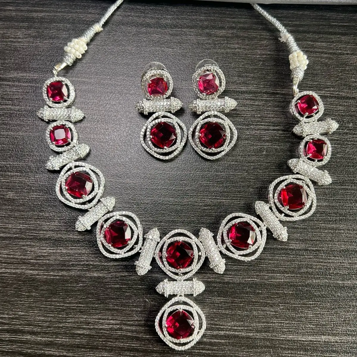 5A cubic zirconia necklace set with earrings