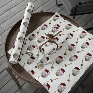 Home Run Holidays - Baseball Christmas Wrapping Paper – Festive & Sporty Gift Wrap 30" x 72" Glossy Finish