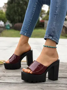 Women's Ultra High Heel Platform Mules, Slip on Open Toe Sandals, Perfect for Nightclub & Streetwear, Stylish and Comfortable