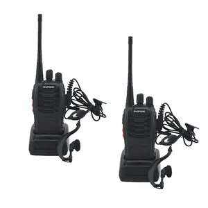 2pcs/lot  888S Walkie talkie UHF Two way radio 888s UHF 400-470MHz 16CH Portable Transceiver with Earpiece
