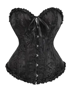 Women's Plus Size Gothic Body Sculpting Ruffled Corset Vest For Court Wedding Dress