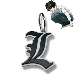 Death Note "L" 3D Printed Keychain - Black and White Design