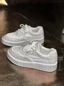 Must-Have Date Night Sneakers! Full Rhinestone Thick Sole Shoes, Water Drill Height Increase Dad Shoes, Sparkle Casual Sporty Shoes, Sports Shoes