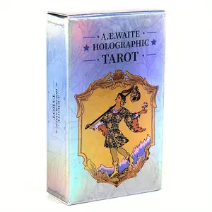 78Cards Tarot Deck Holographic Card Tarot Card For Fortune Telling Party Game Card Divination Fate Party Family Board Game Card Games Durable Tarot Cards Classic Tarot Cards