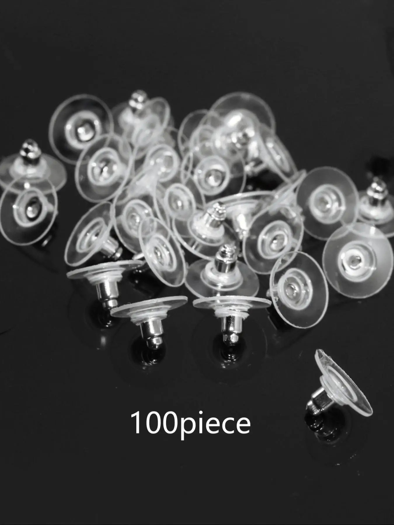 100pcs Solid Color Non-slip Earring Backs for Earrings, Portable Ear Safety Back, Diy Earring Repair Accessories, Valentine's Day, Gift