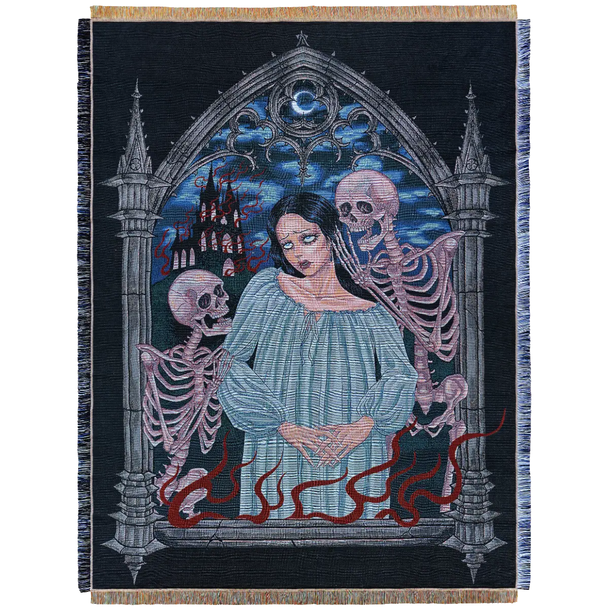 Haunted - Possessed Maiden Woven Blanket