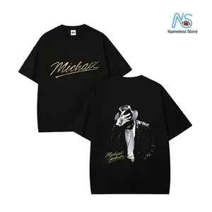100 Percent Cotton Casual Streetwear Style T-Shirt Michael Jackson Dance Pose And Signature Design Summer Wear Gift For Music Fans And Fashion Lovers #   Michael Jackson #   Jaafar Jackson #   biopic #   music legend