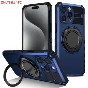Creative 360-Degree Rotating Car Ring Magnetic Stand, Shockproof Phone Case Casing Cover for iPhone 16 Pro Max 15 14 13 12 11, Durable & Stylish Design