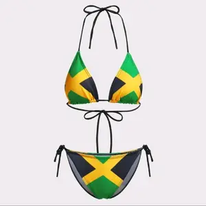 Women's Jamaica Halter Bikini Set Two Piece Swimsuits String Triangle Bikini Sets