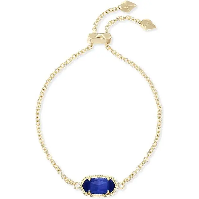 Kendra Scott Elaina Gold Chain Bracelet in Navy Cats Eye 4217715314