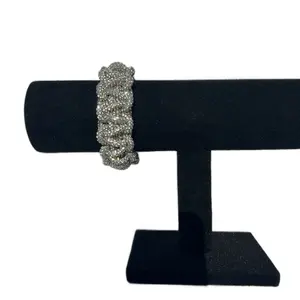 Silver Crystal Bracelet Handwoven Rhinestone Bracelet with Elegant Sparkle for Women's Fashion