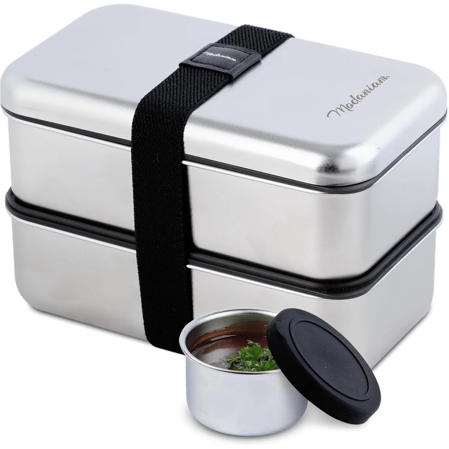 Phoenix Stainless Steel bento box for adults |Stackable| Microwave safe |leak proof| Lunch Box with Compartments|  BentoBox |Tiffin| Metal Lunch box|Lunch Container - 54 oz
