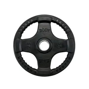 Body‑Solid ORT Rubber Grip Olympic Plates | 25 LB Single — Heavy‑Duty Quad-Grip Rubber-Coated Olympic Weight Plates