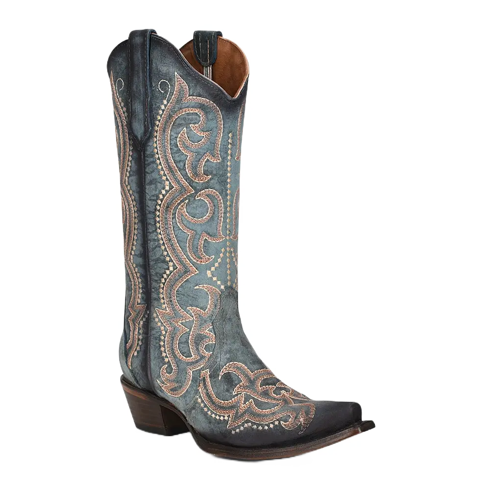 Circle G By Corral Ladies Blue Jean Embroidery & Triad Boots L5869