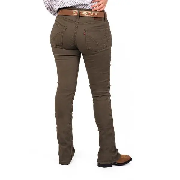 WOMEN PRO-RODEO DENIM JEANS OLIVE