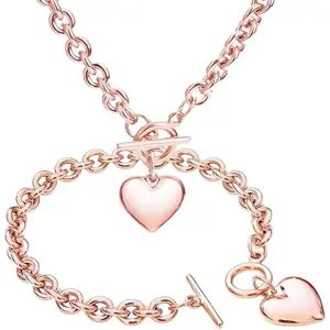 Love Heart Necklace - Women's Necklace - Titanium and Steel Necklace - O-shaped Chain - OT Clasp Necklace - Fashionable Luxury Small-Scale Unusual Collar Chain