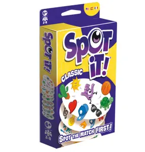 Asmodee Spot It! Classic Card Game (2024 Refresh) - Pocket Eco Edition, 5-in-1 Visual Perception Game for Quick Reflexes and Family Fun