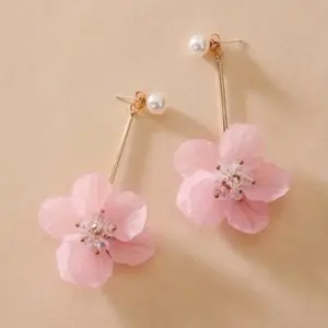 Cherry Blossom Flower Dangle Earrings