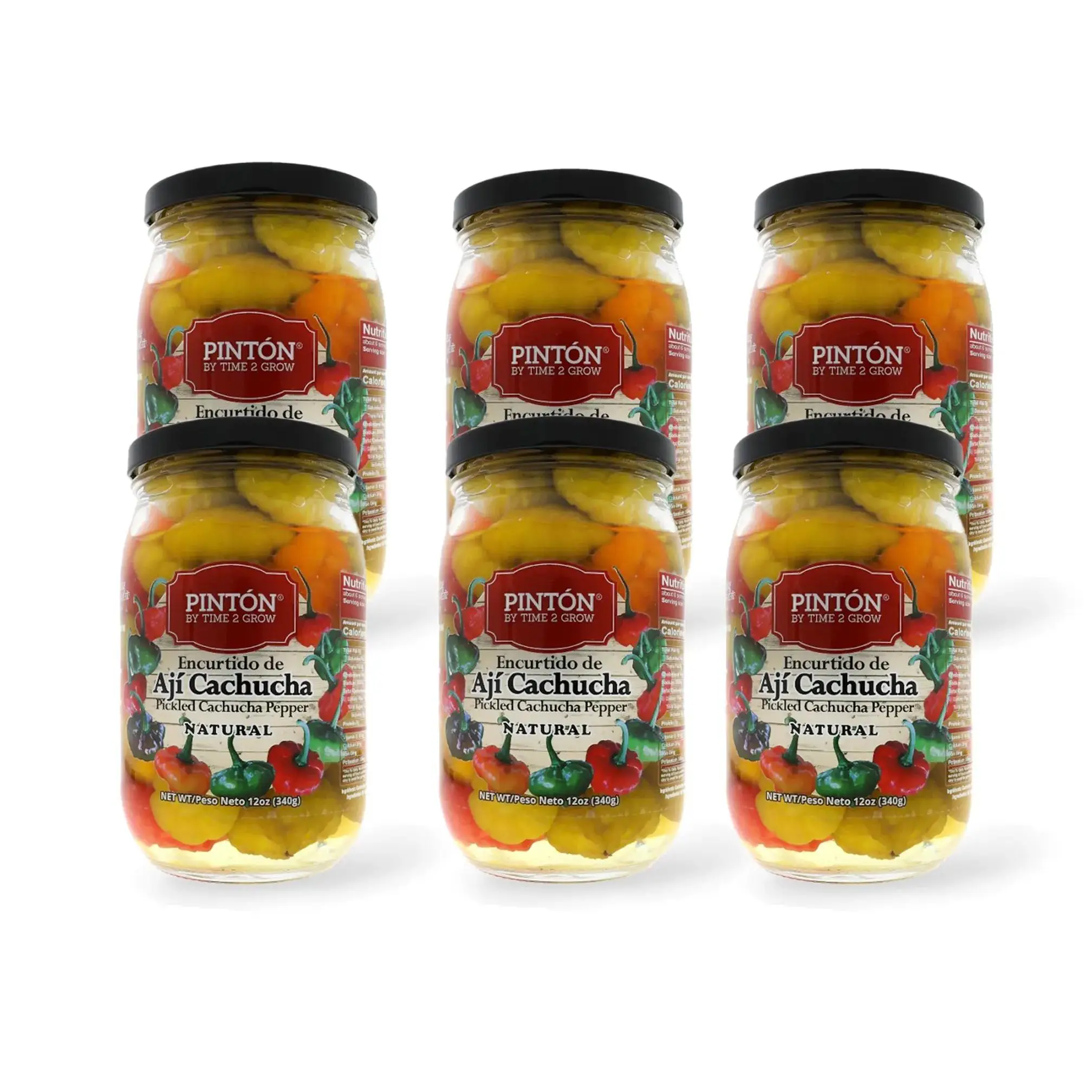 PINTON Encurtido de Ají Cachucha - Natural Pickled Food in Glass Jar(Ahorra más)