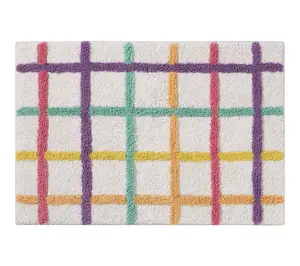 Hallmark Multicolor Chromatic Grid Cotton RichBath Rug