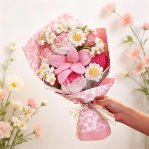 Handmade Crocheted Flower Bouquet Artificial Rose — A Heartwarming Gift for Valentine's Day & Mother's Day