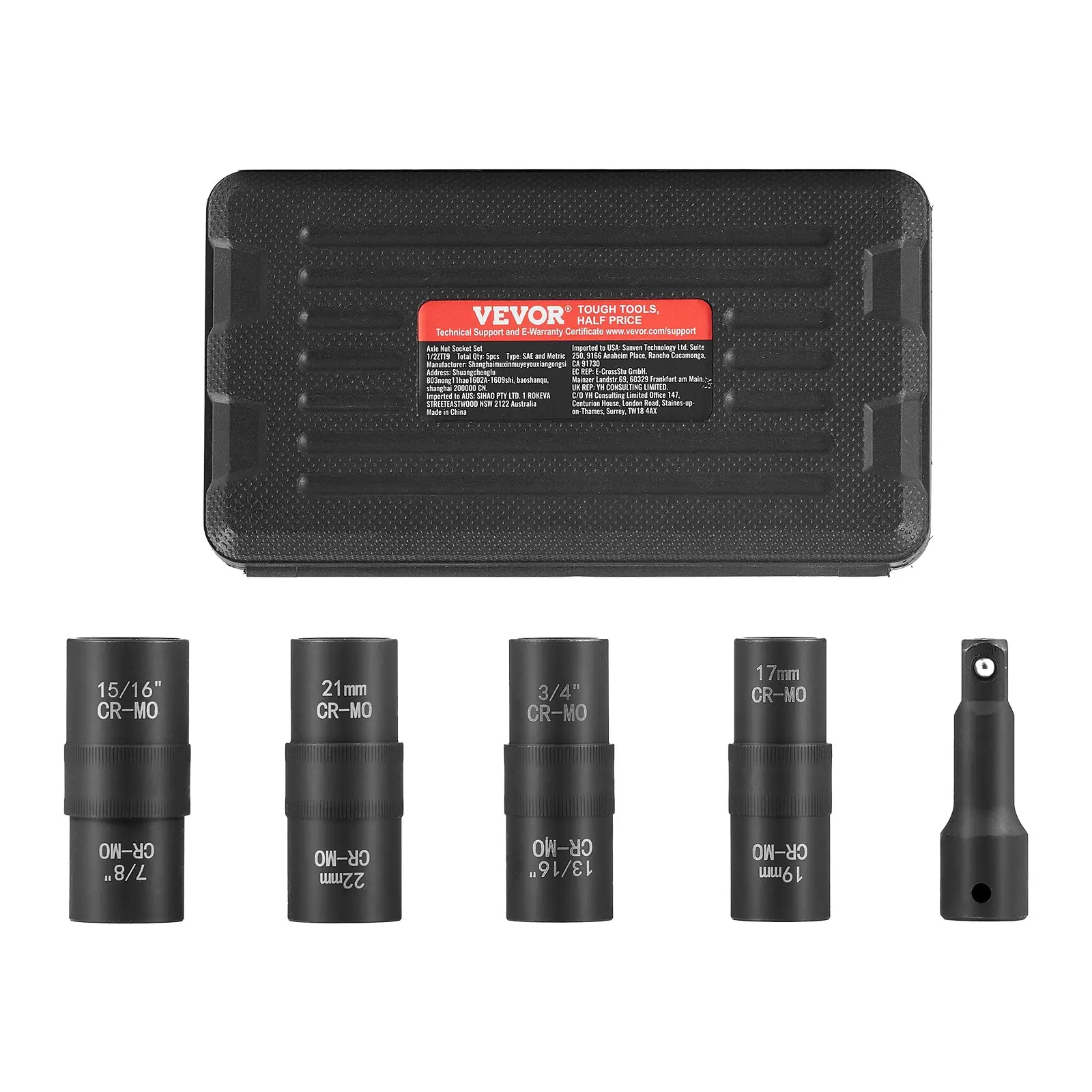 【Summerfinds】VEVOR Impact Sockets Set1/2 in Drive 6-Point Flip Socket with Metric and SAE Sizes, Socket Wrenches 【Summerfinds】VEVOR Impact Sockets Set1/2 in Drive 6-Point Flip Socket with Metric and SAE Sizes, Socket Wrenches