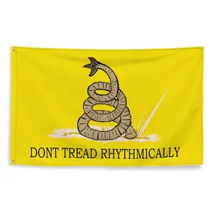Don't tread rhythmically Gadsden flag parody banner