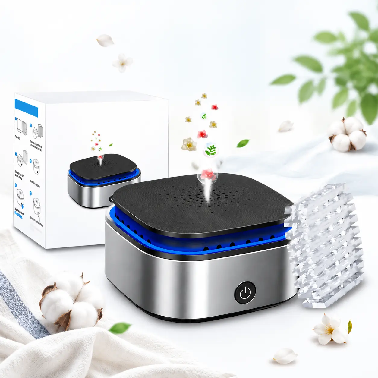 Cotton Linen Automatic Waterless Scented Diffuser - Cars Accessories, Modern Home Decor, Relaxing Mood Enhancement, Long-Lasting Fragrance for Vehicles, Home