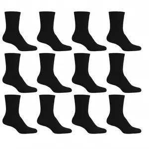 American Fusion Premium Diabetic Socks for Men & Women - 6 Pair Value Pack | Seamless Toe, Moisture Wicking, Non-Binding Top | Doctor Recommended Health Crew Socks in Black