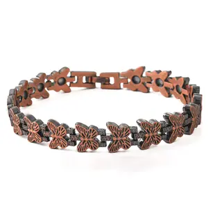 Elegant Copper Magnetic Bracelets for Women - Slim Butterfly Design, Perfect for Everyday Wear Jewelry Gifts, Everyday Additions | Butterfly Patterns | Adjustable Bracelets