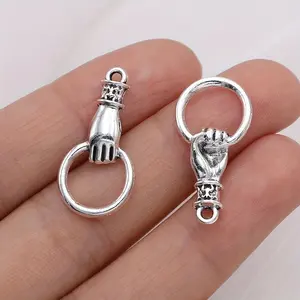15pcs Silvery Hand Charms - Pendants for DIY Jewelry Making, Necklace & Earring Crafting Accessories, Handmade