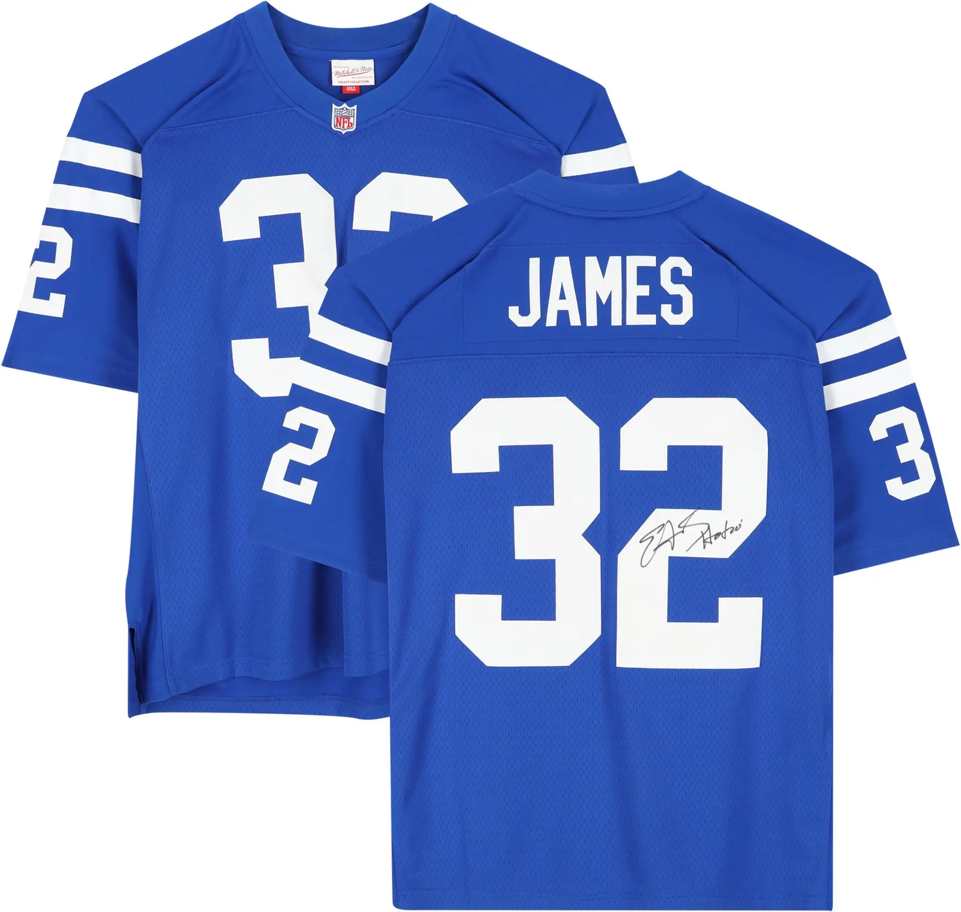 Edgerrin James Indianapolis Colts Autographed Mitchell and Ness Blue 1999 Replica Jersey with "HOF 20" Inscription - Fanatics Authentic Certified