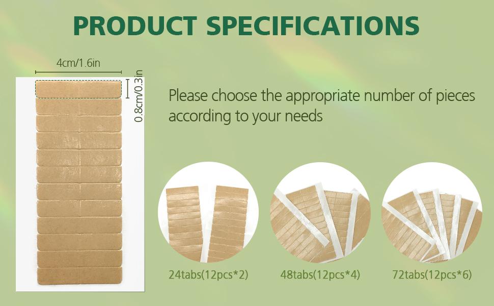 Doores Hair Extension Tape Tabs Double Sided Replacement Tape Adhesive Invisible No Residue Transparent Tapes for Hair Extensions,48 Tabs (4 x 0.8 cm/1.57 x 0.31 inch) Haircare Heatless  TikTokShopBlackFriday SpringStatements