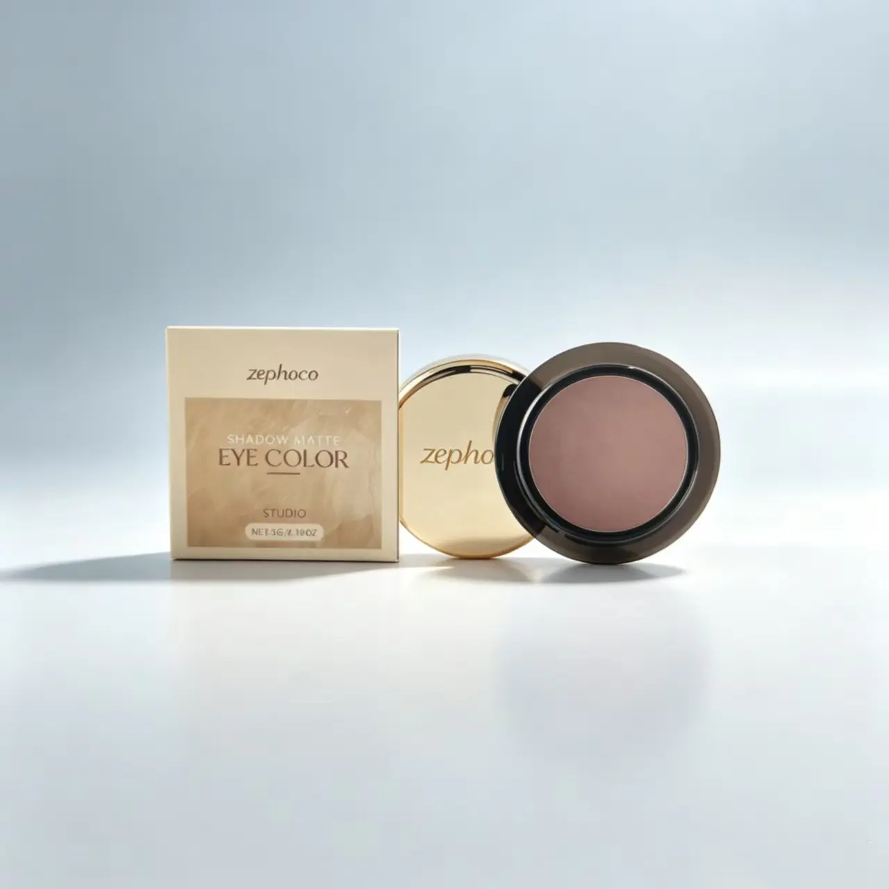 Zephoco Professional Matte Single Pan Eyeshadow Cosmetic - Waterproof, Natural Soft Pigment, Long-Wear, Smooth, Slim Portable Design for Daily Travel & Quick Touch-Ups