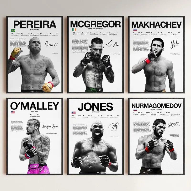 UFC Fighter Wall Art, MMA Art Poster, UFC Legend Print Set Decor, Gifts for Him/Her, Wall Art Print, Poster For Gift, Boxing Home Decor Art