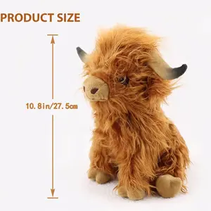 25Cm simulated highland cow plush toy, 2026 new soft and cute plush toy, suitable for children and babies, can be used as a gift or home decoration
