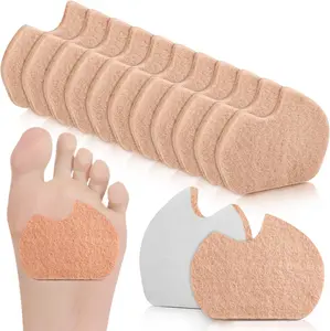24Pairs Self-adhesive Felt Pads, Multifunctional Insole Pads, Portable and Easy-to-use Thick Felt Pads, Anti Slip Support for The Forefoot, Suitable for Men and Women's Forefoot and Sole Support