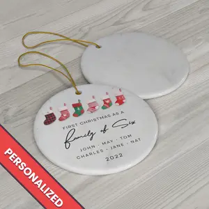 Christmas Ornament Family of Three - Family of Four - Family of Five - Family of Six - New Baby Christmas 2022 - Cute Christmas Socks
